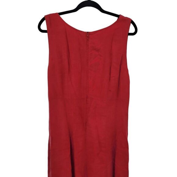 Karin Stevens Red Sleeveless Modest Maxi Dress 16 2pc Set Pleated Button Jacket - Picture 13 of 15